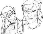 Avatar Jack Neytiri coloring page