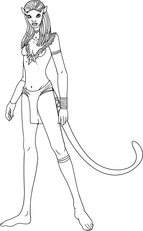 Coloriage Avatar Neytiri