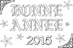 Happy New Year 2015 coloring page