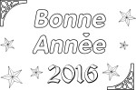 Happy New Year 2016 coloring page