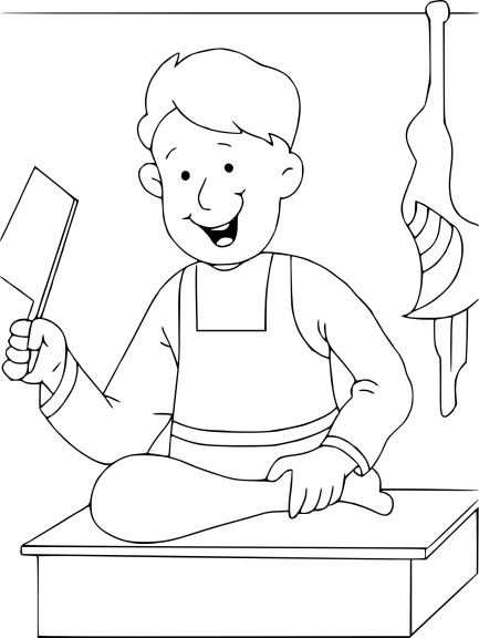 Butcher coloring page