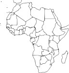 Disegno di Mappa vuota dell'Africa da colorare