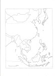 Disegno di Mappa vuota dell'Asia da colorare