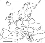 Disegno di Mappa vuota dell'Europa da colorare
