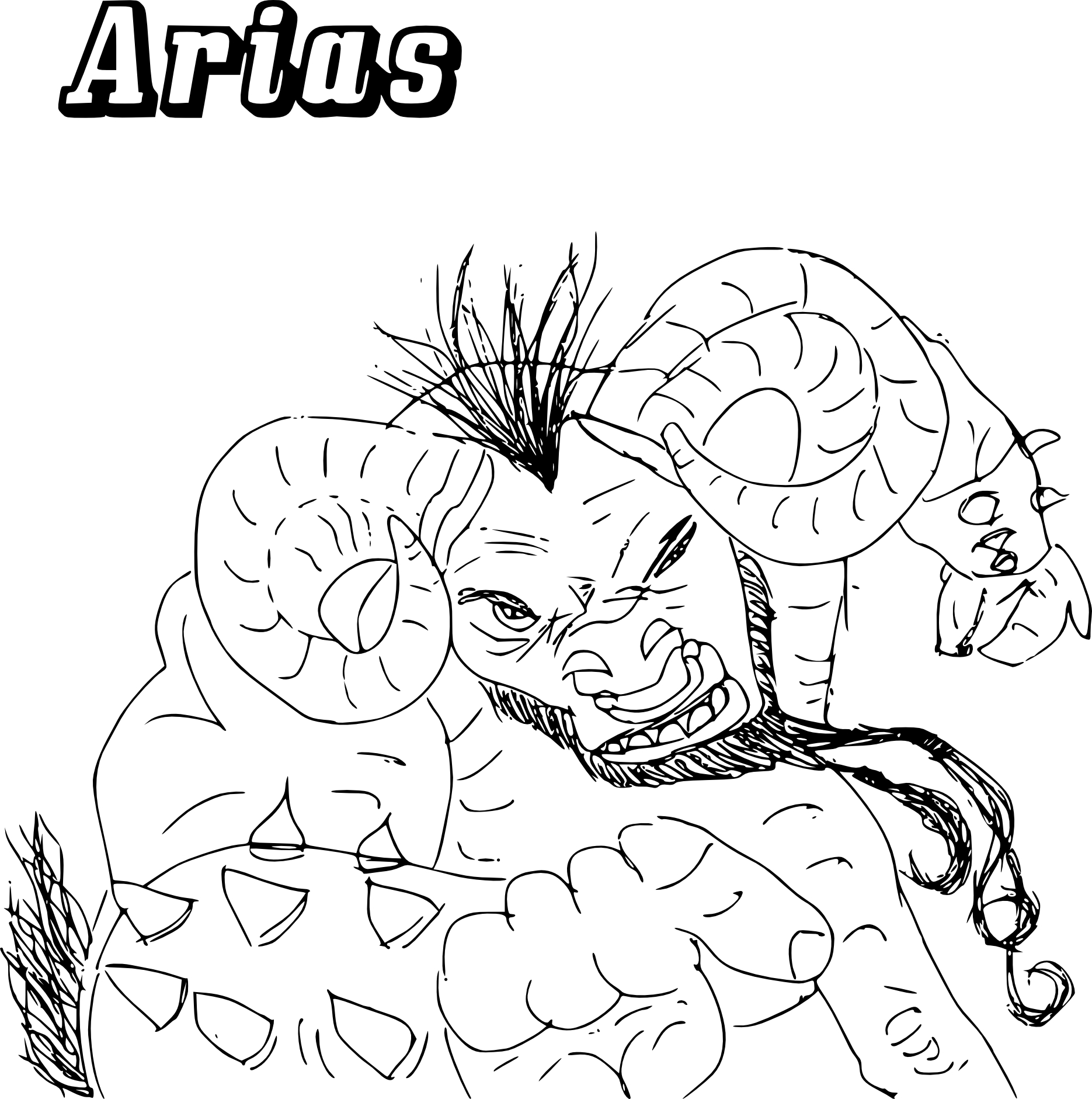 Chaotic Arias coloring page