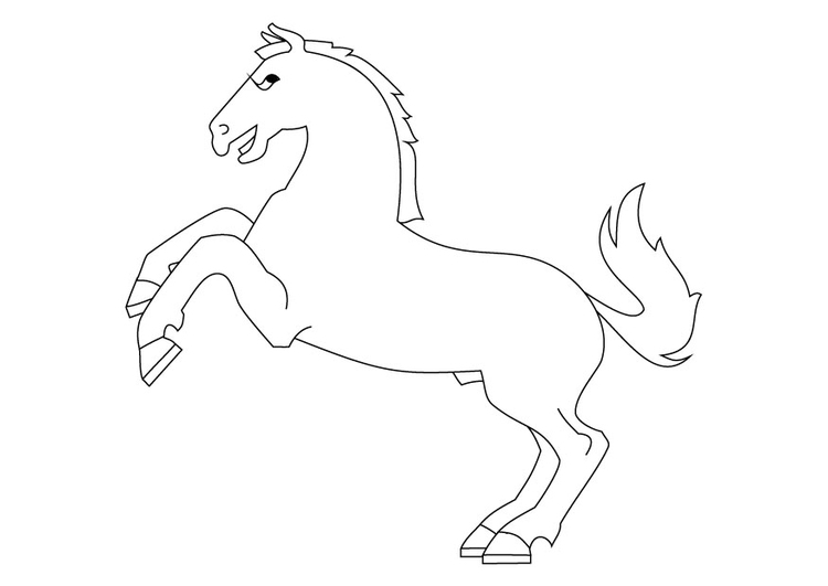 Coloriage cheval cabré