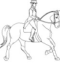 Coloriage cheval dressage