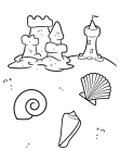 Coloriage coquillage plage