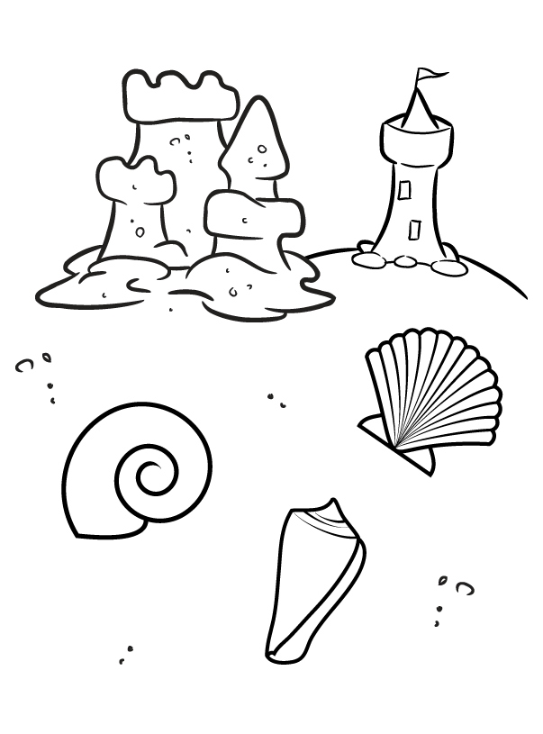 Disegno di Conchiglia da spiaggia da colorare