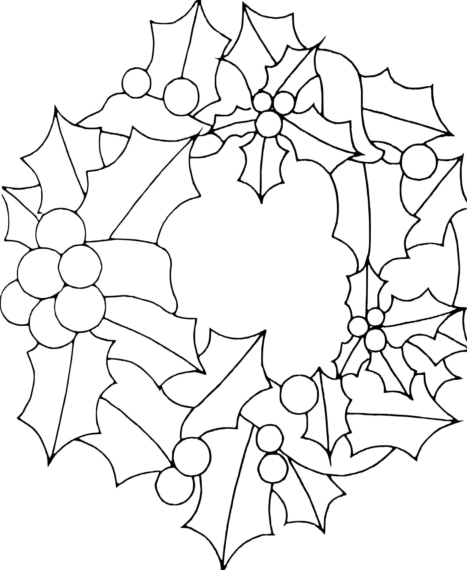 Holly Wreath coloring page