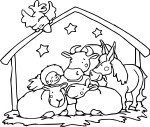 Coloriage creche