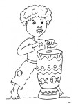 Disegno di Bambino africano da colorare