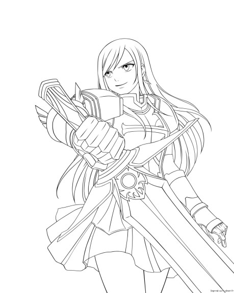 Fairy Tail Erza coloring page