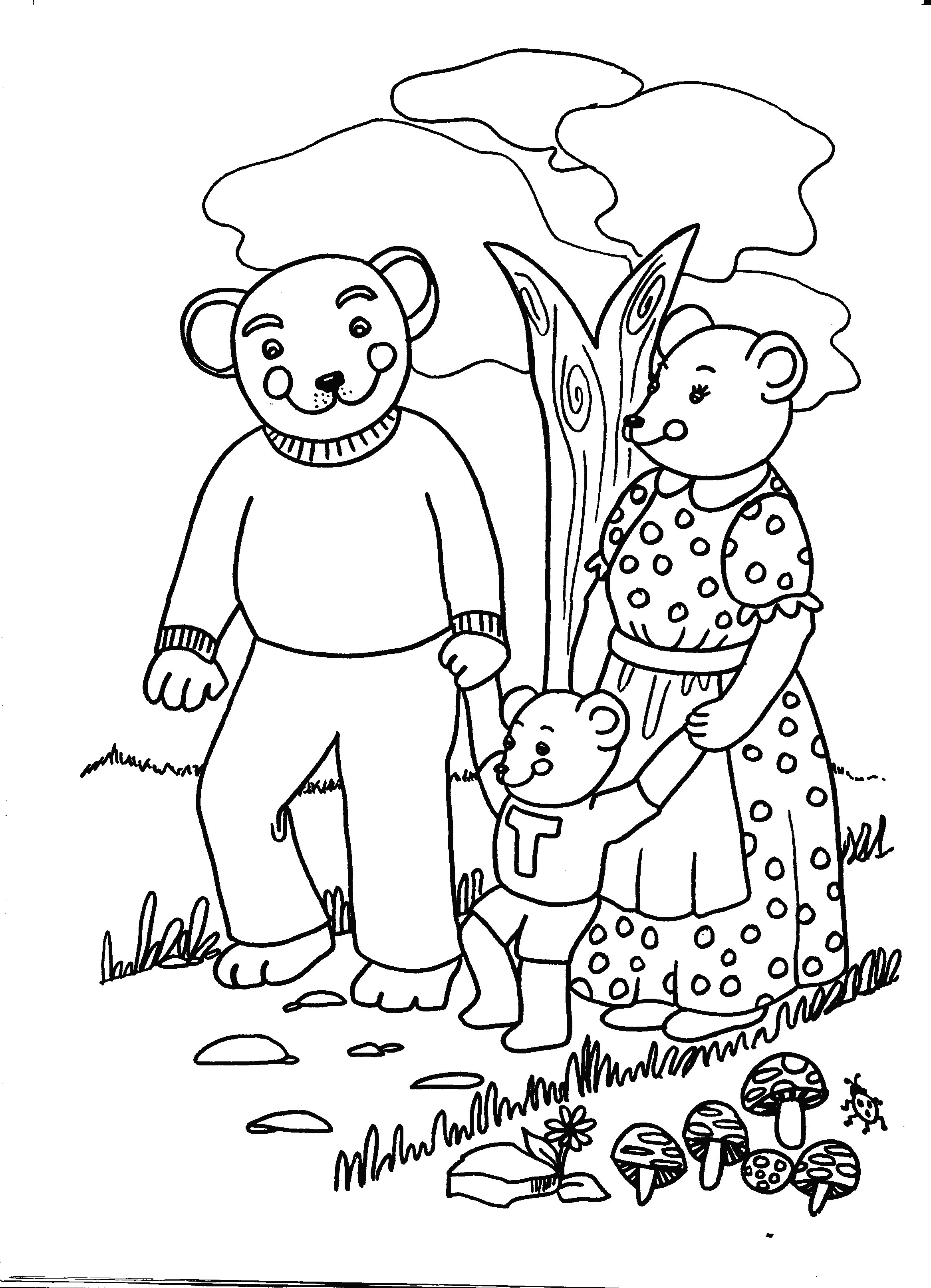 Disegno di Famiglia di orsi da colorare