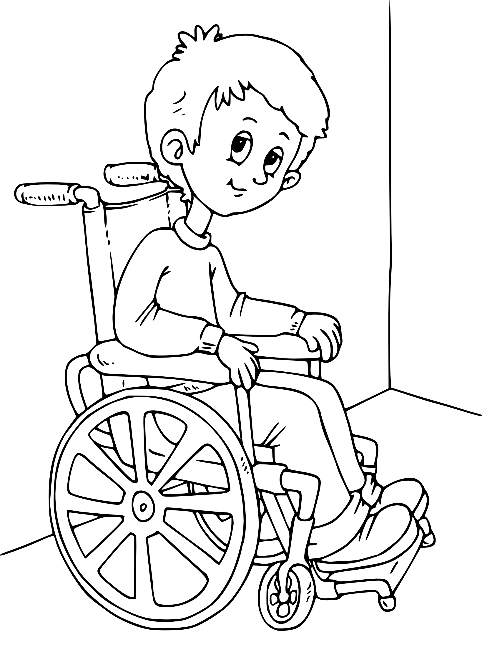 Coloriage fauteuil roulant