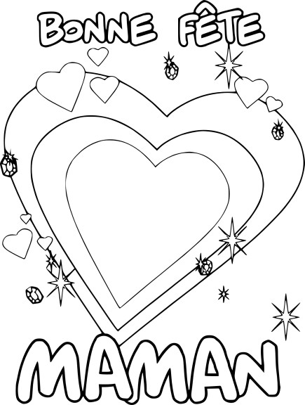 Mothers Day Heart coloring page