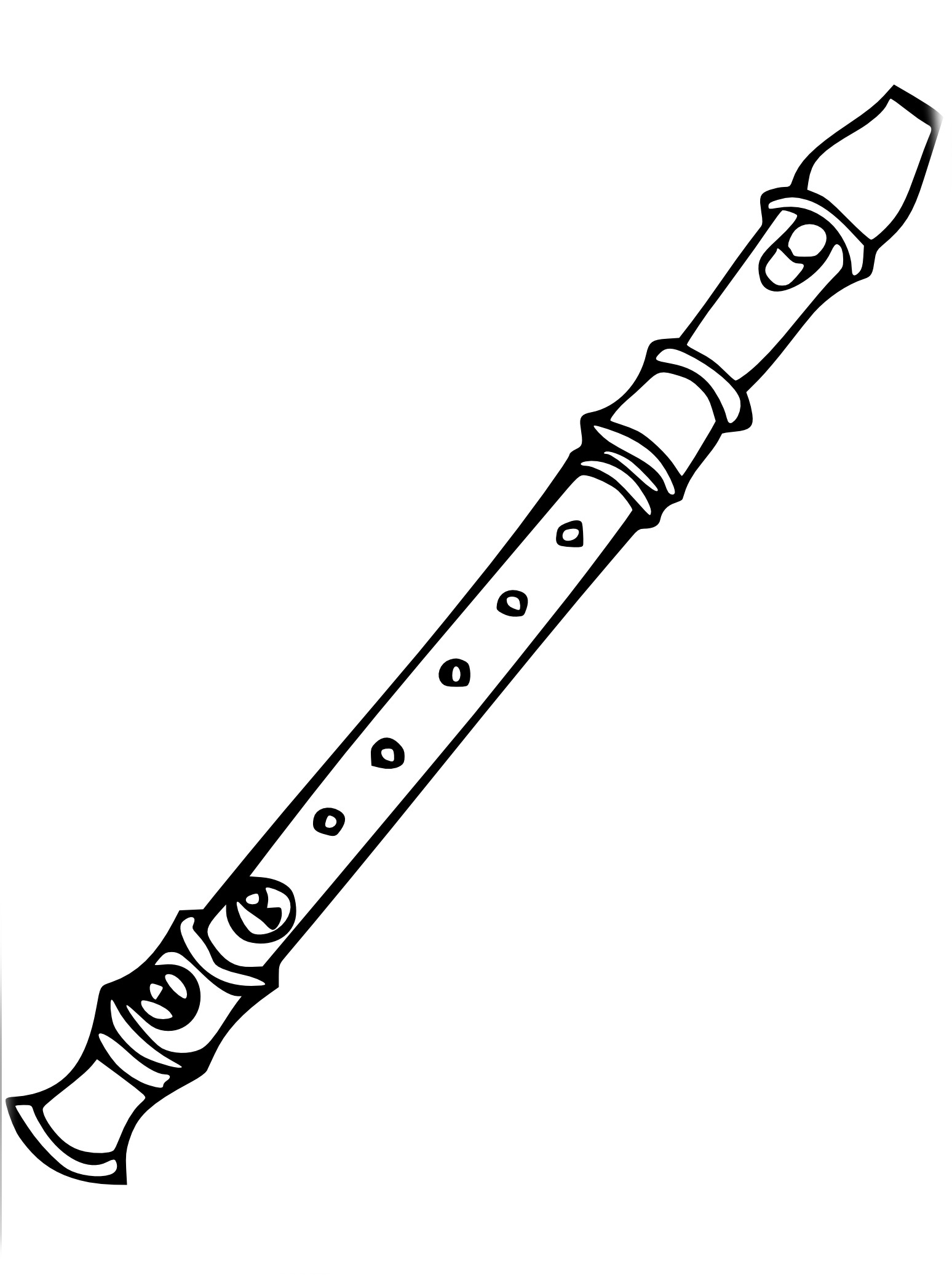 Flute Coloring Page Printable