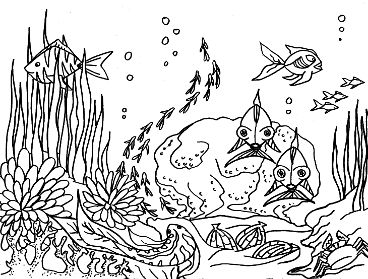 Seabed coloring page