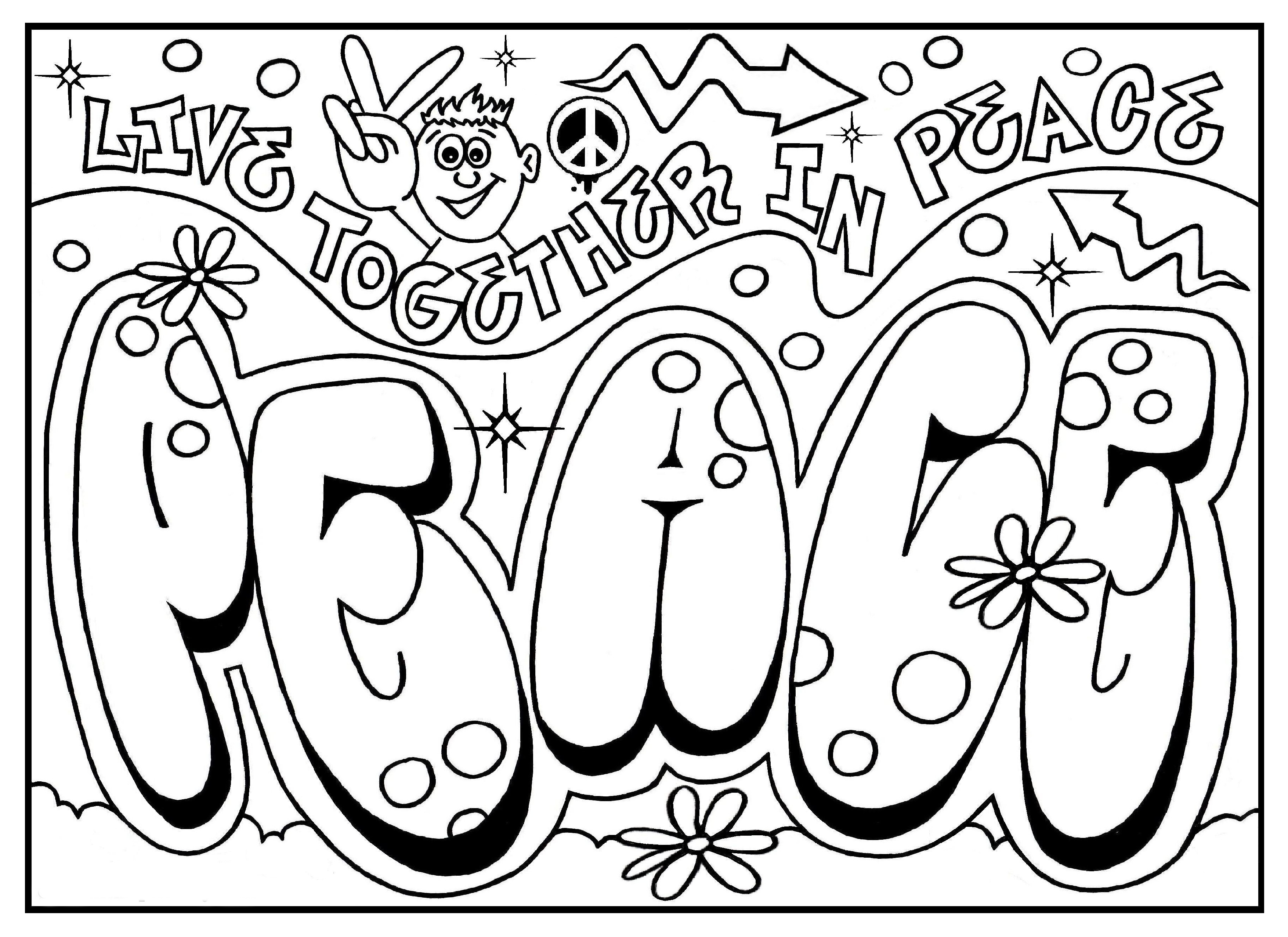 Graffiti coloring page