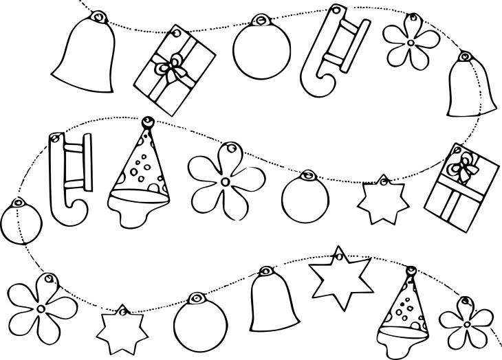 Coloriage guirlandes de noel