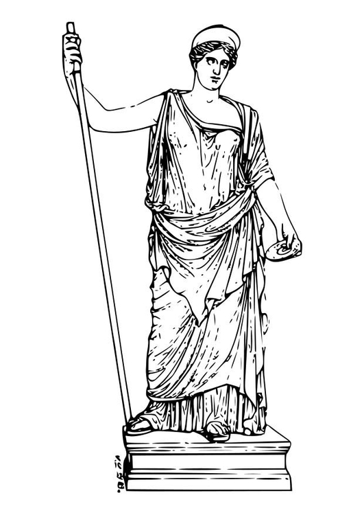 Hera coloring page