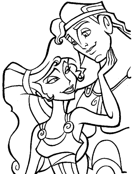 Coloriage Hercule et Megara