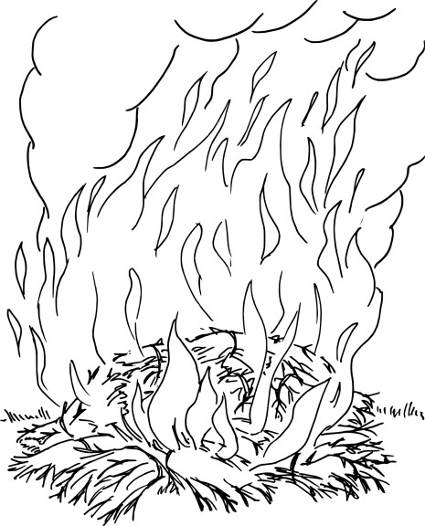 Fire coloring page