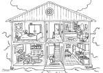 Coloriage interieur maison