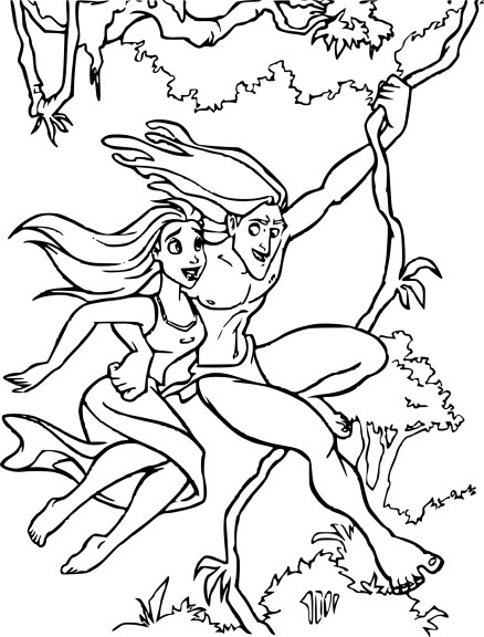 Coloriage Jane à la jungle