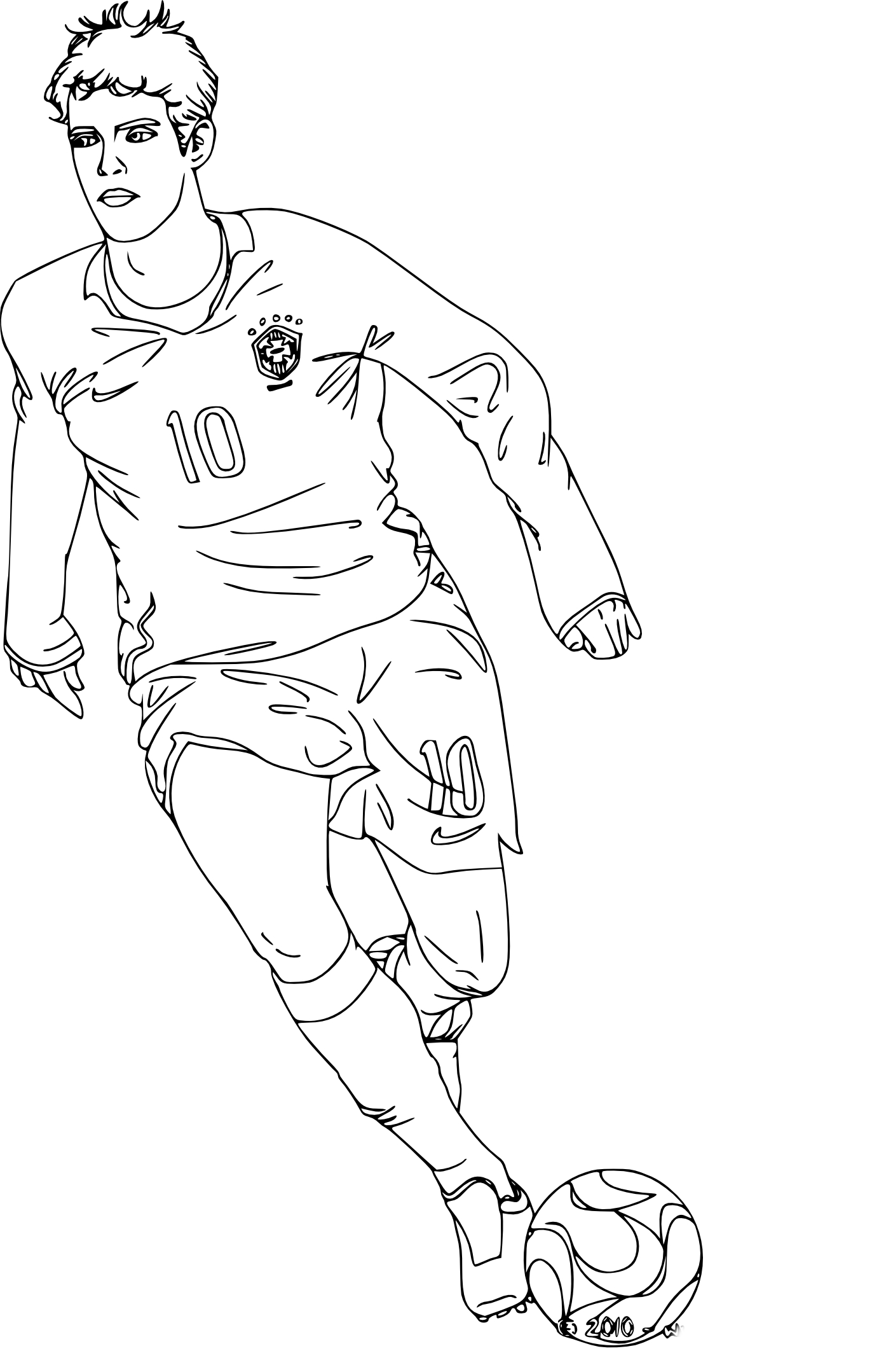 Coloriage joueur de foot Kaka