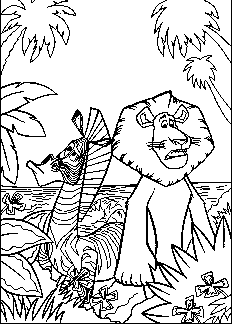 Coloriage Madagascar Alex le lion