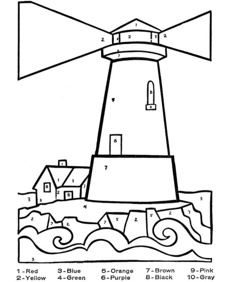 Coloriage magique phare