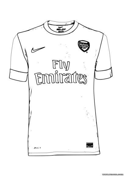 Disegno di Maglia dell'Arsenal da colorare