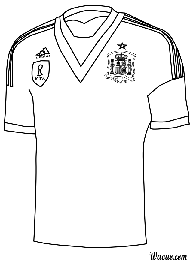 Coloriage maillot Espagne