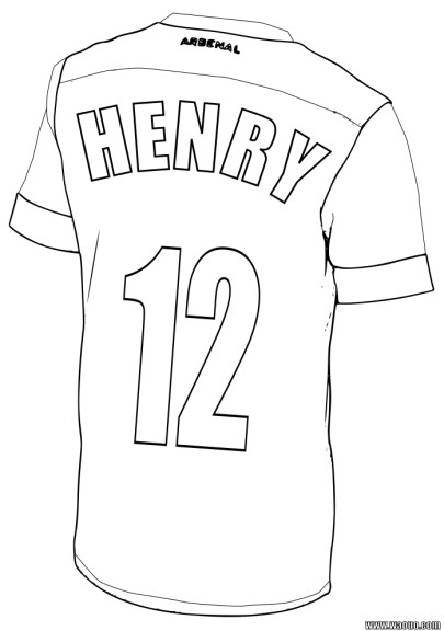 Coloriage maillot Thierry Henry