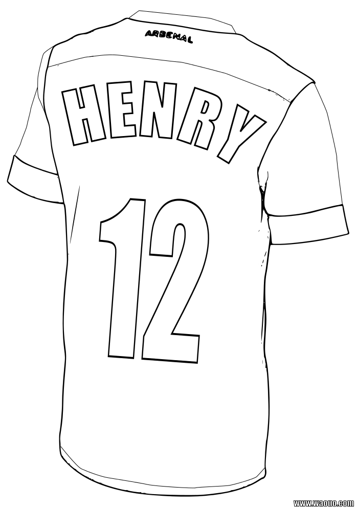 Disegno di Maglia Thierry Henry da colorare