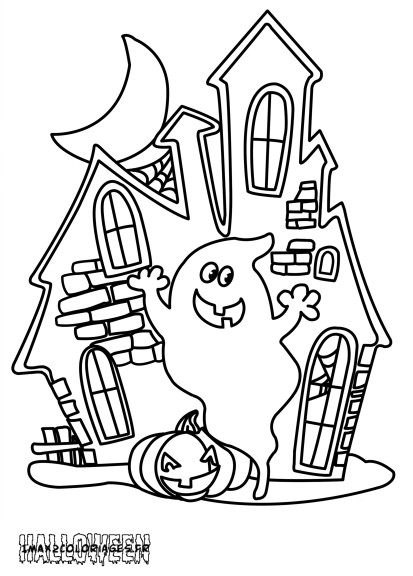 Coloriage maison hantée