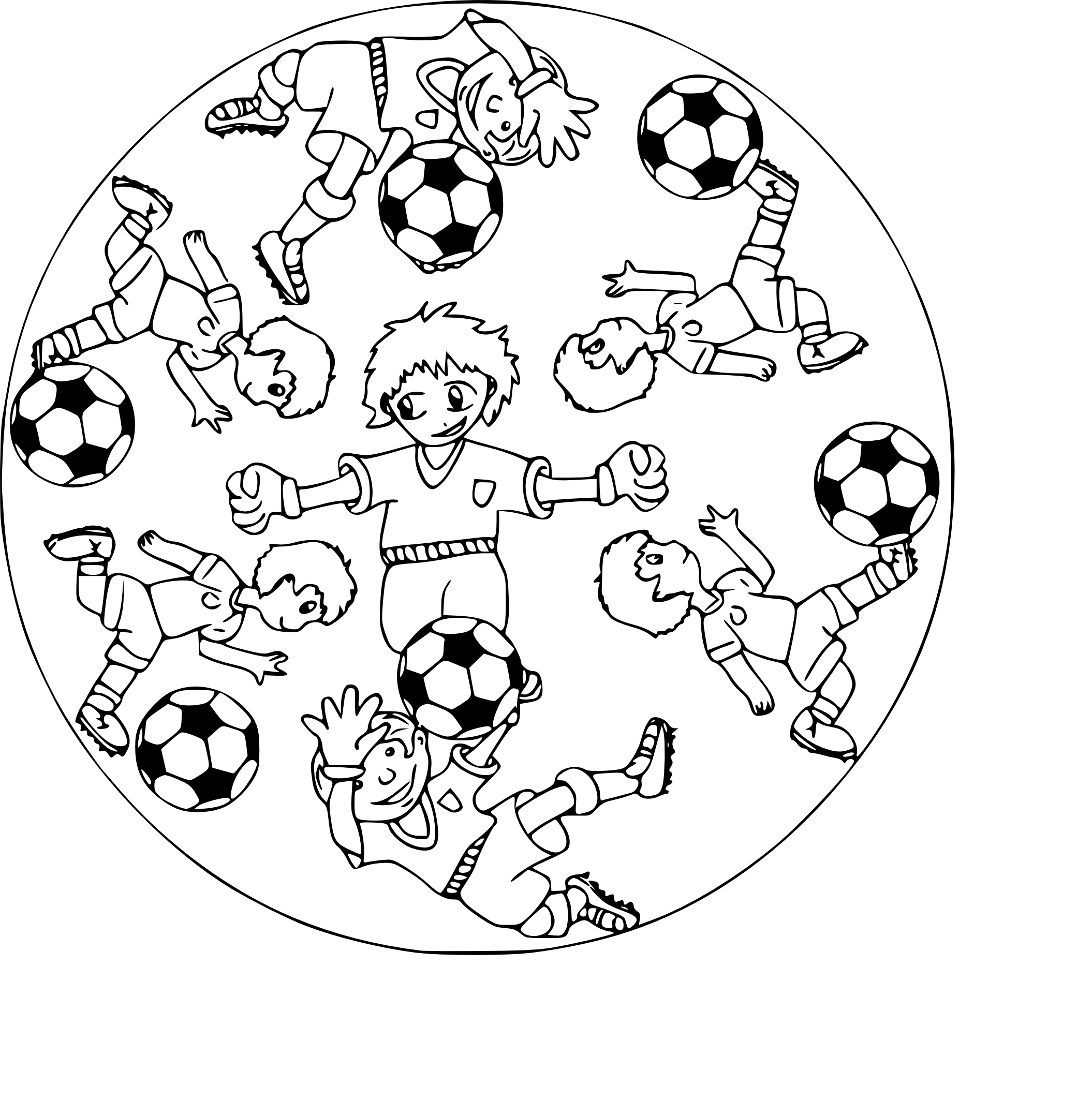 Disegno di Mandala Soccer da colorare