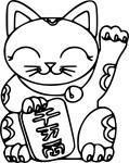 Disegno di Maneki Neko da colorare