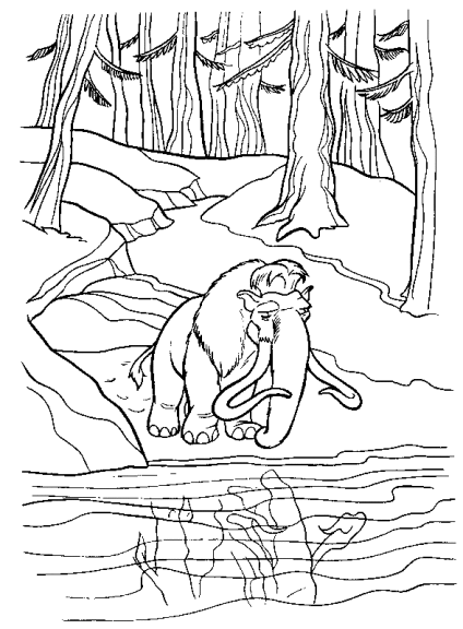 Manny Ice Age coloring page