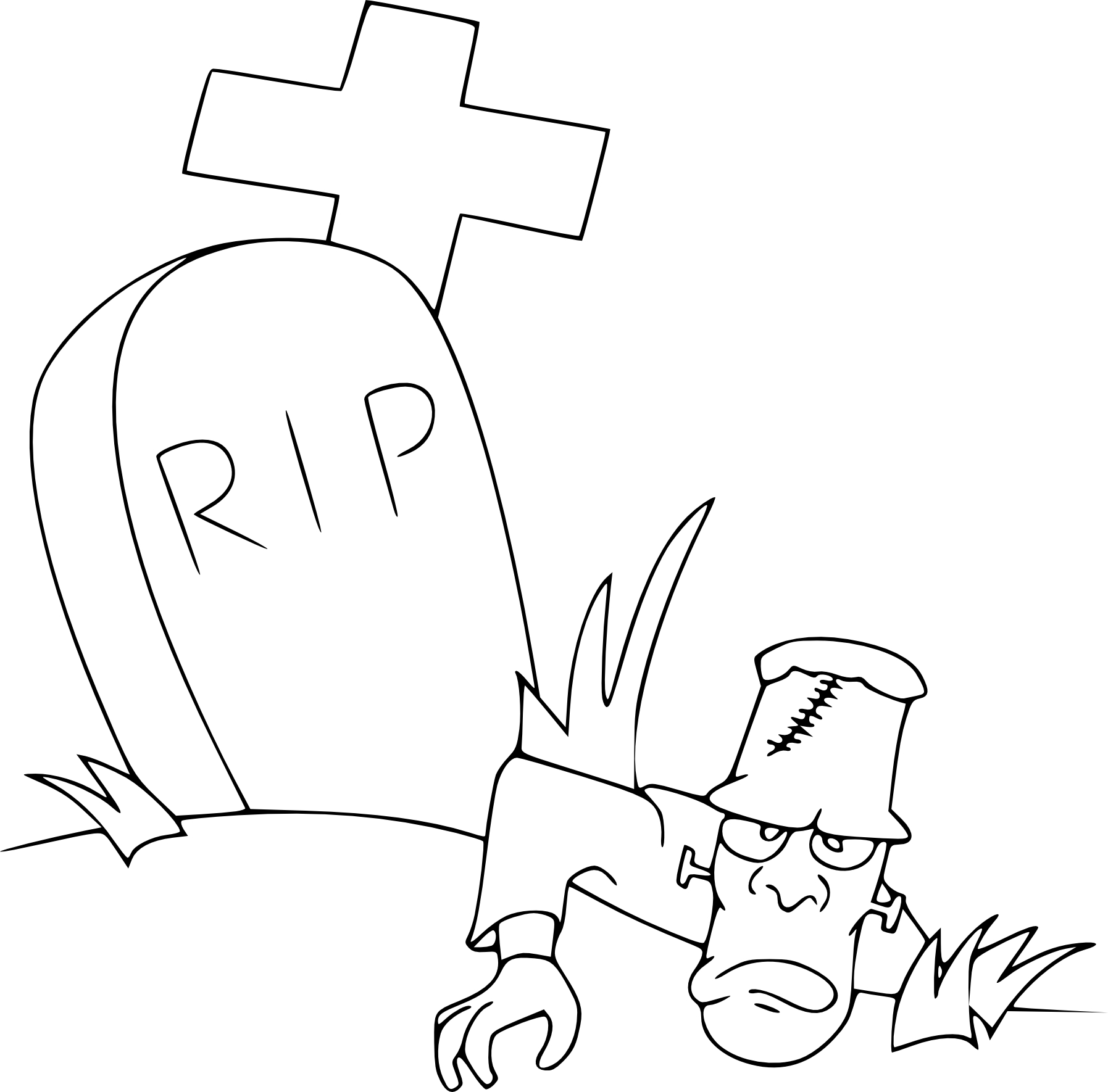 Dead In A Grave coloring page