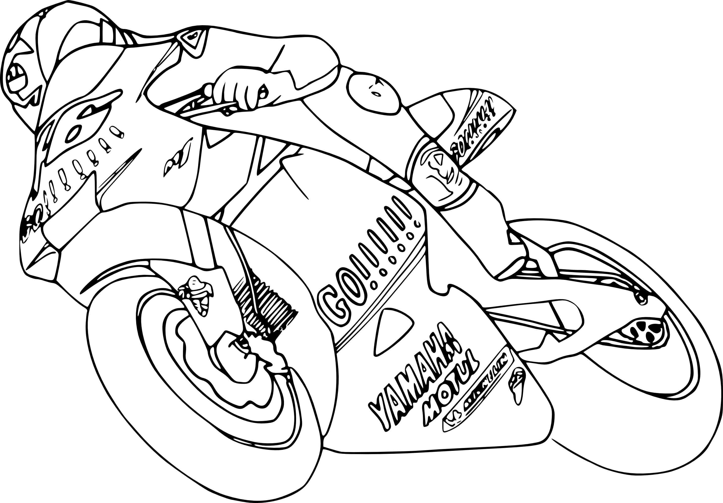 Disegno di Moto da corsa da colorare