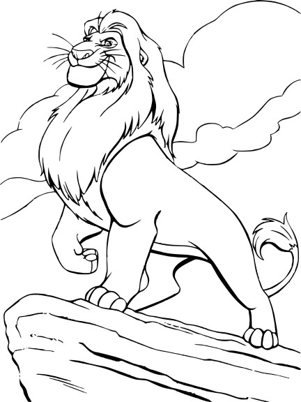 Disegno di Mufasa Re Leone da colorare