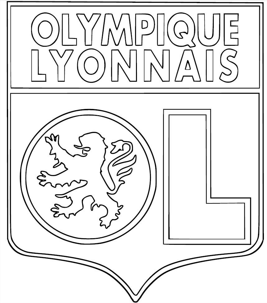 Disegno di Cresta dell'Olympique Lyonnais da colorare