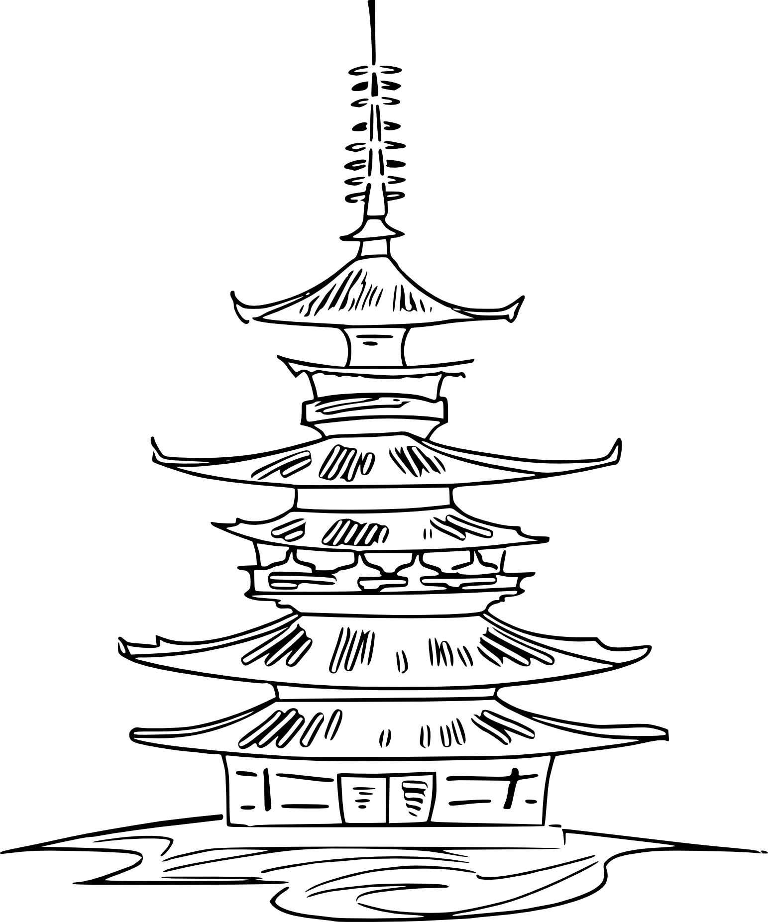 Pagoda coloring page