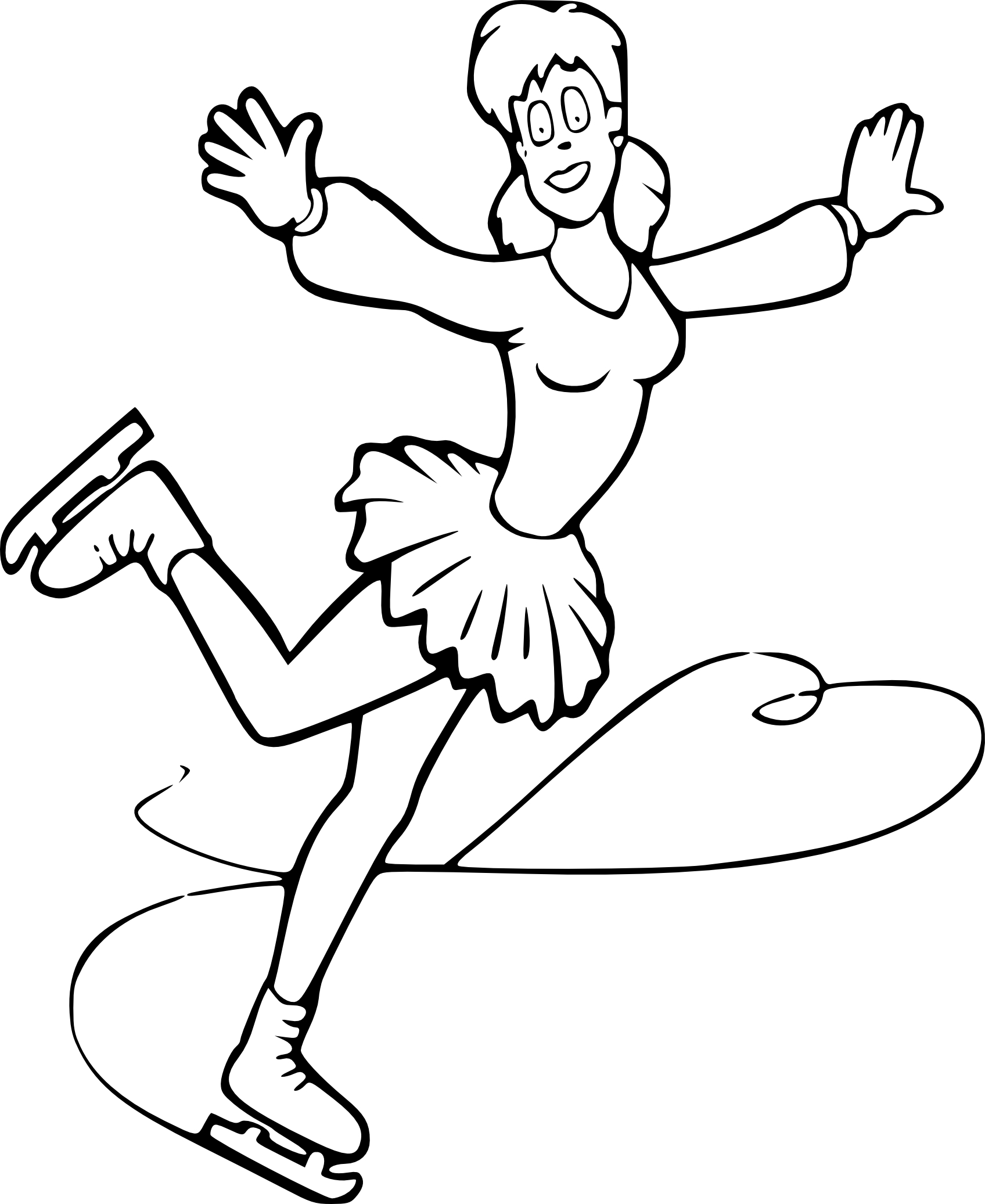 Skating coloring page