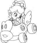 Peach Mario Kart coloring page