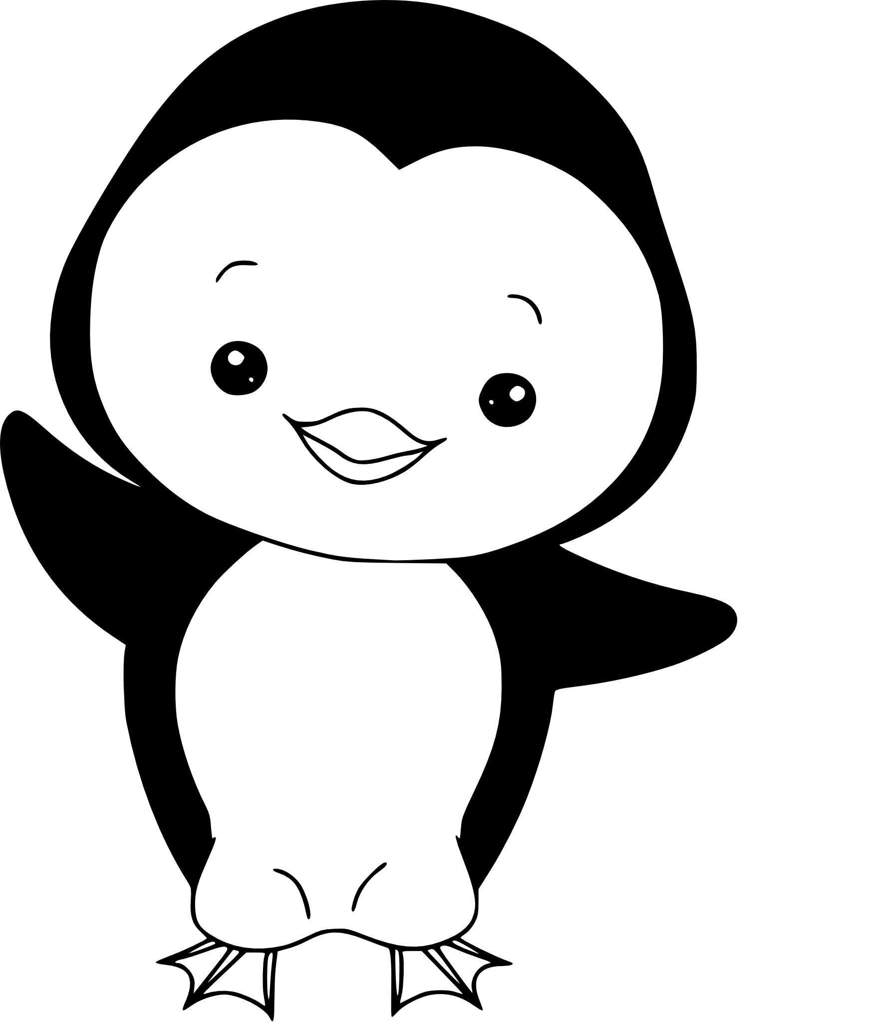 Easy Penguin coloring page