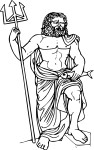 Poseidon God coloring page