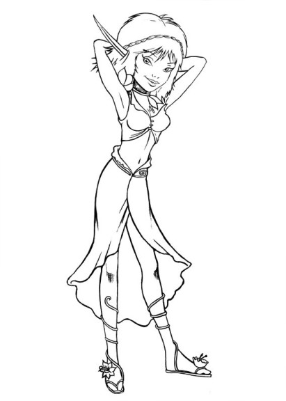 Coloriage princesse Selenia